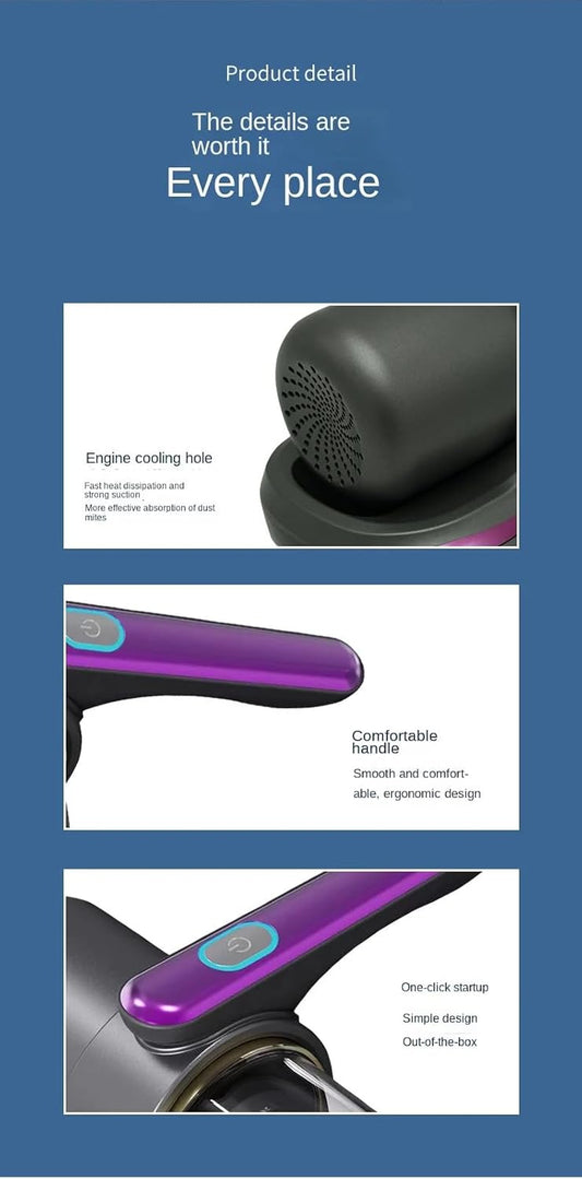 Urbangears Wireless Vacuum Cleaner and UV Mite Cleaner- Vacuum Cleaner for Carpet,Floor, Sofa,Bed Mattress|Strong Suction and Low Noise| Suitable for Pillows,Plush Toys,Bed,Quilt,Sofa X52